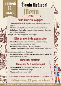 Déjeuner Médiéval Château Luc – Menu détaillé